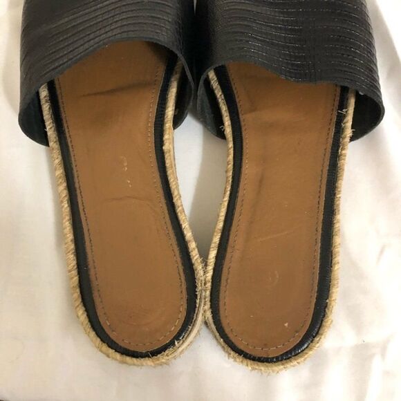 Kaanas embossed leather slide espadrille sandals - Picture 6 of 12